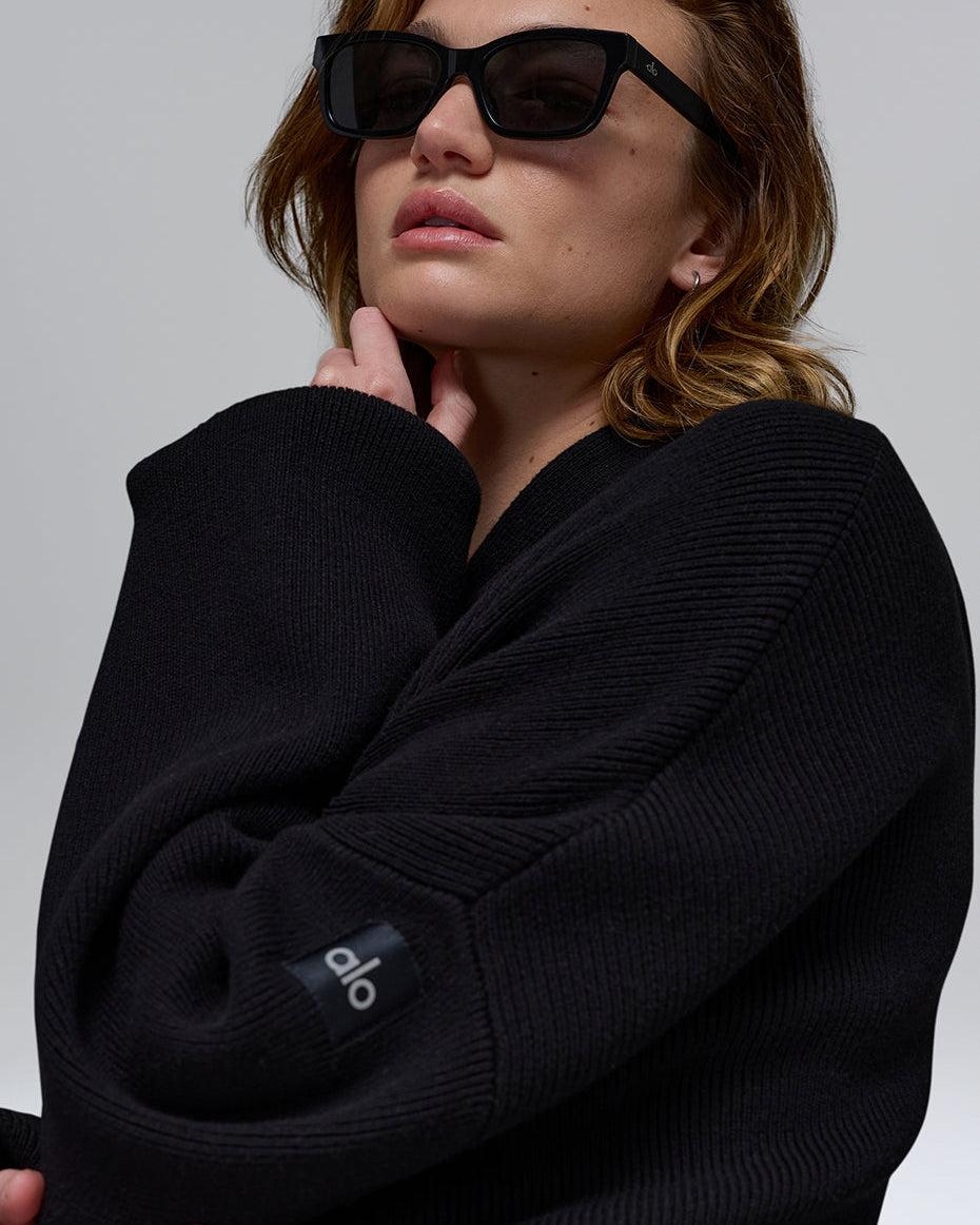 Scholar Hooded Sweater - Black