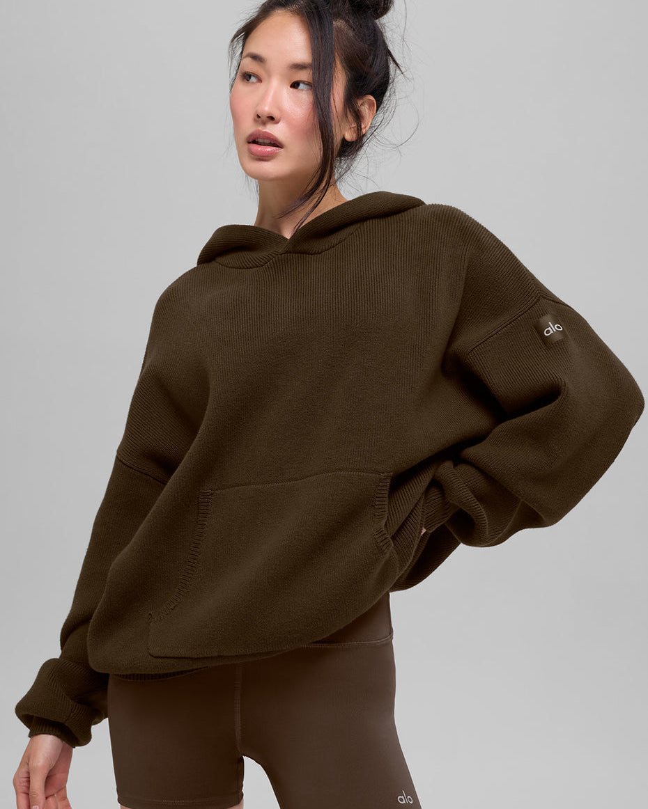 Scholar Hooded Sweater - Espresso