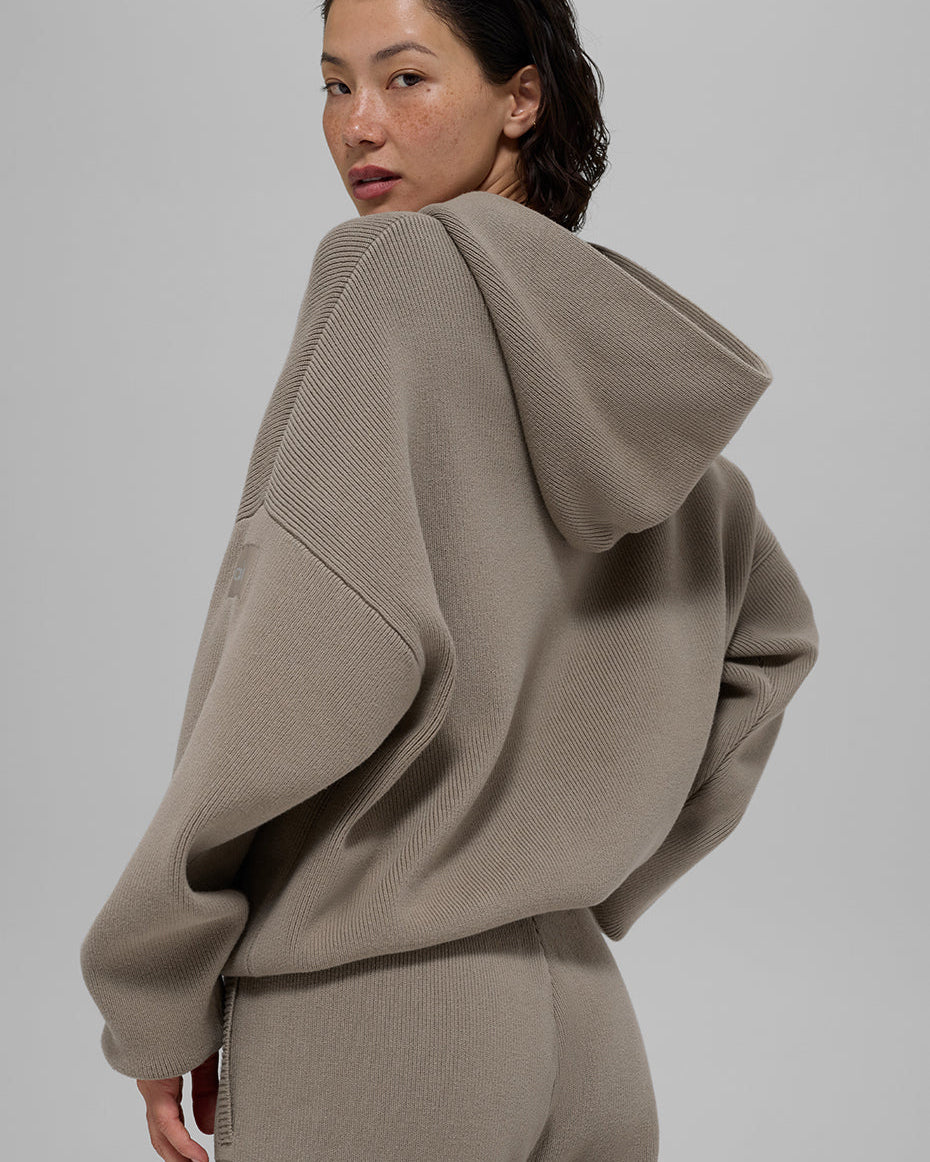 Scholar Hooded Sweater - Light Cocoa