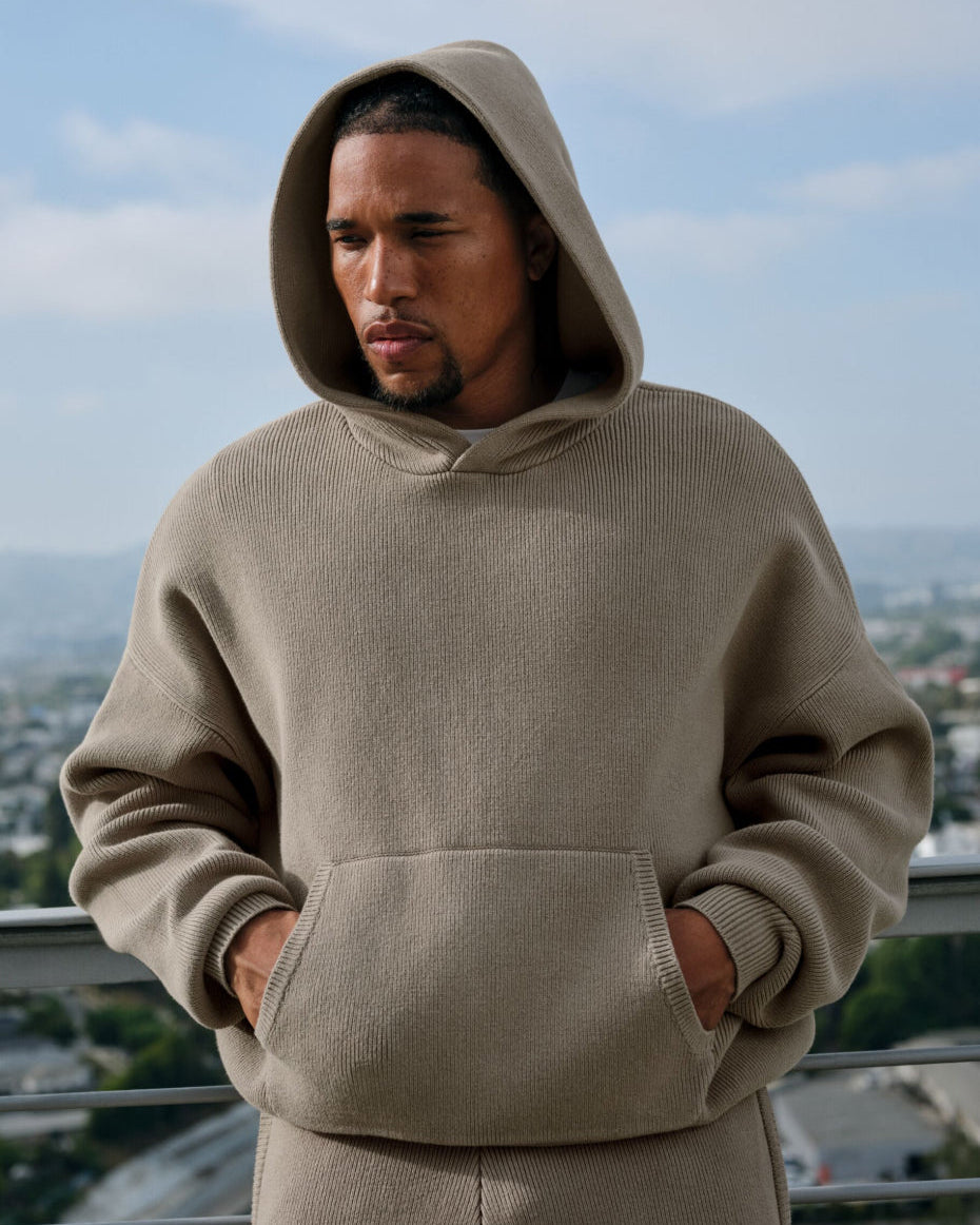 Scholar Hooded Sweater - Light Cocoa