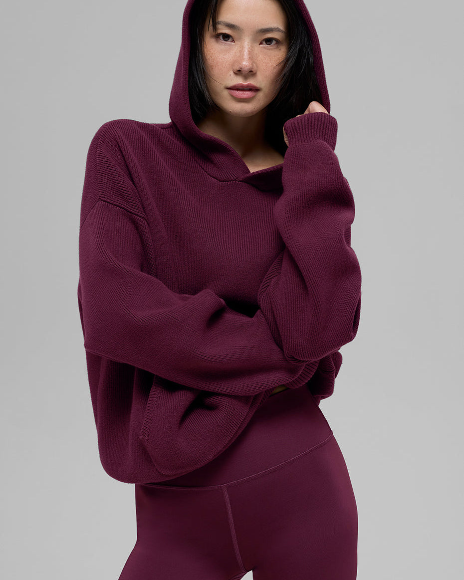 Scholar Hooded Sweater - Burgundy