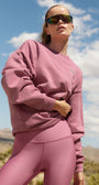 Accolade Crew Neck Pullover - Pink Wild Rose