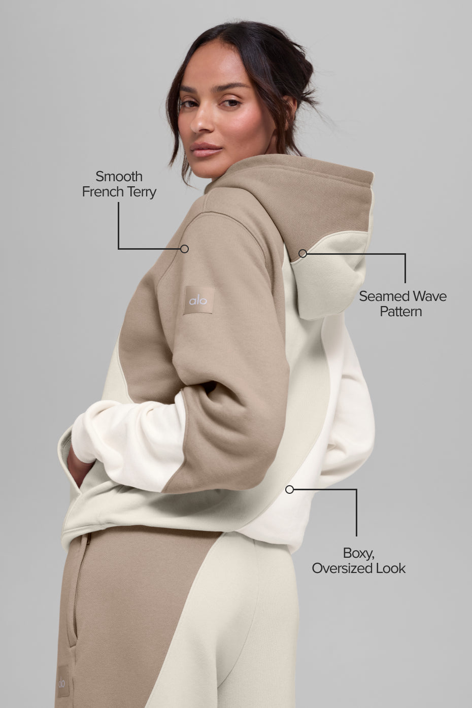 Make Waves Hoodie - Ivory/Bone/Gravel