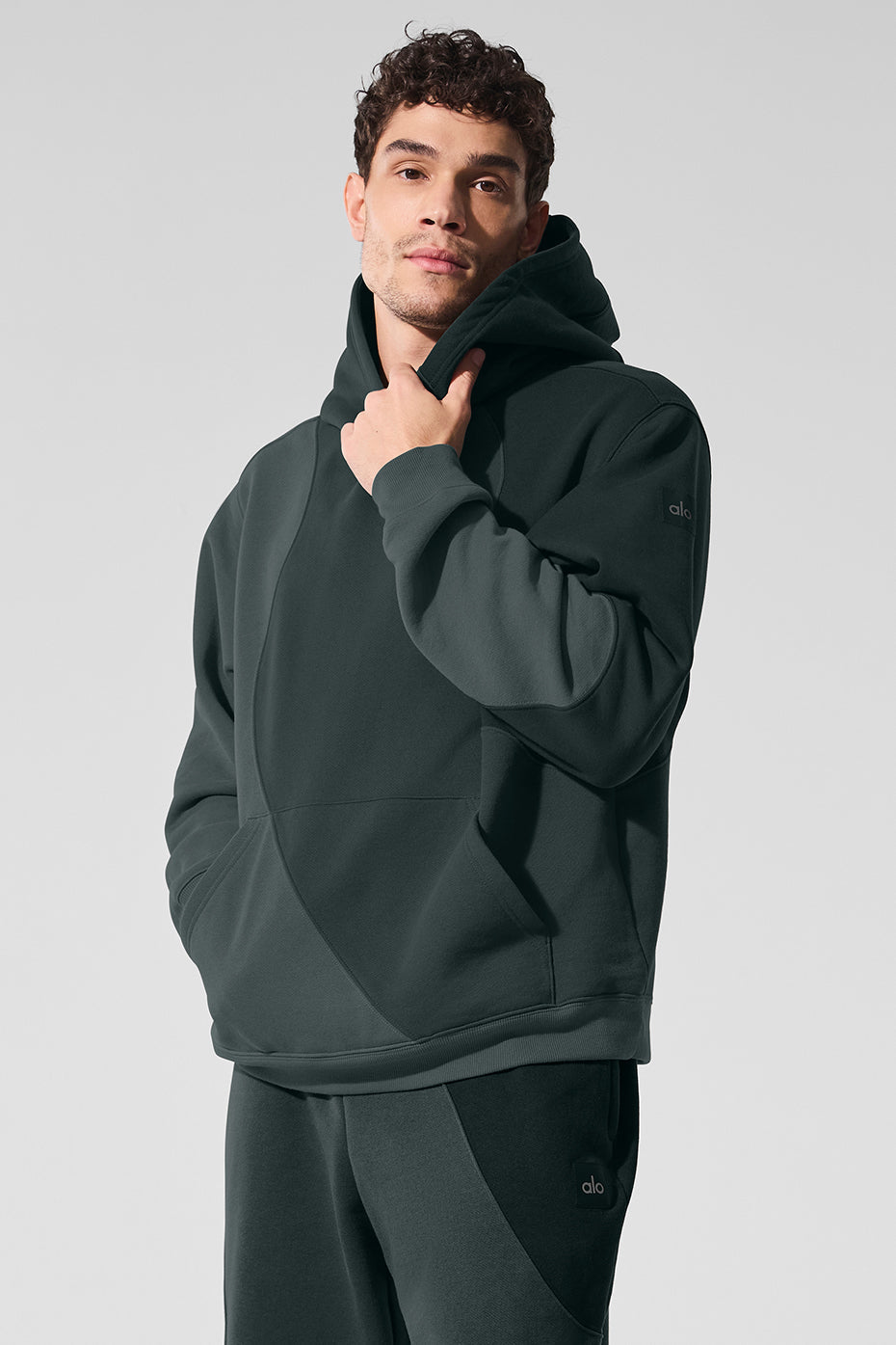 Make Waves Hoodie - Charcoal Green Tonal