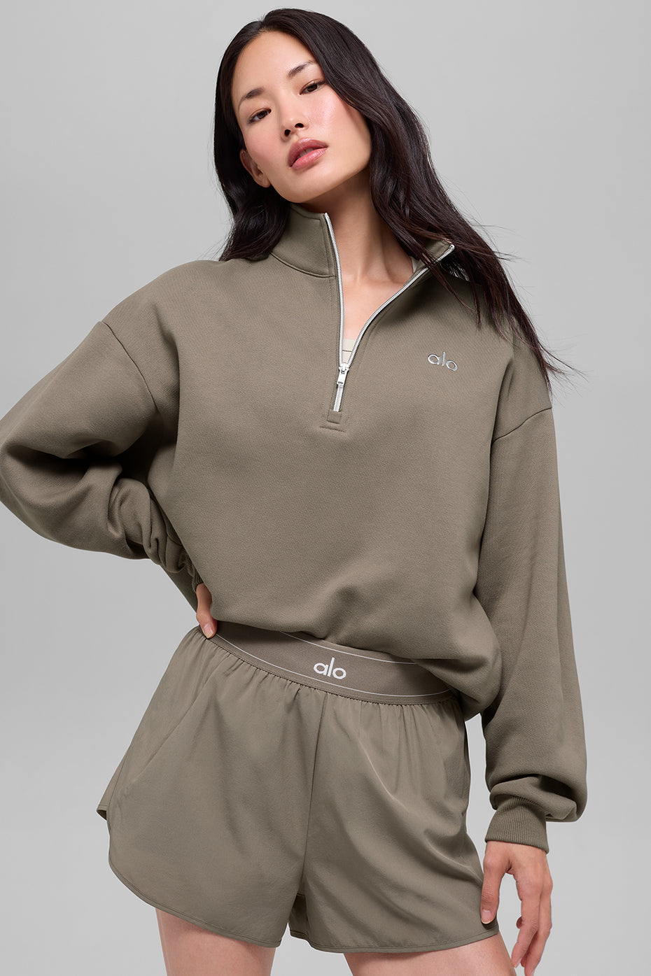 Accolade 1/4 Zip Pullover - Light Cocoa