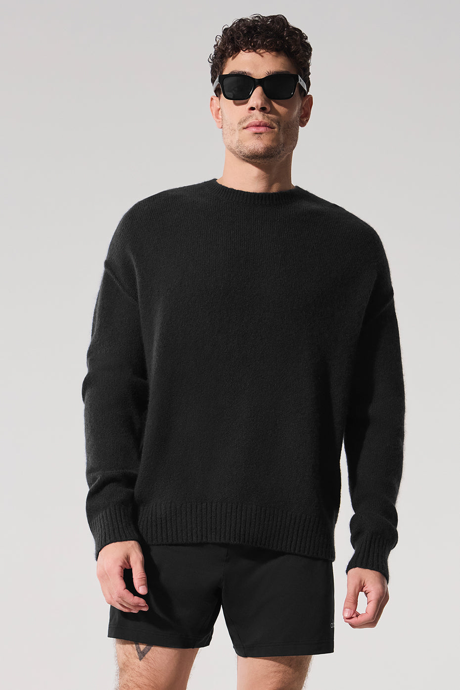 Unisex Wool Cashmere New Class Crewneck Sweater - Black