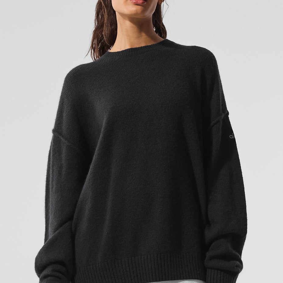 Unisex Wool Cashmere New Class Crewneck Sweater - Black