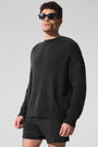 Unisex Wool Cashmere New Class Crewneck Sweater - Black