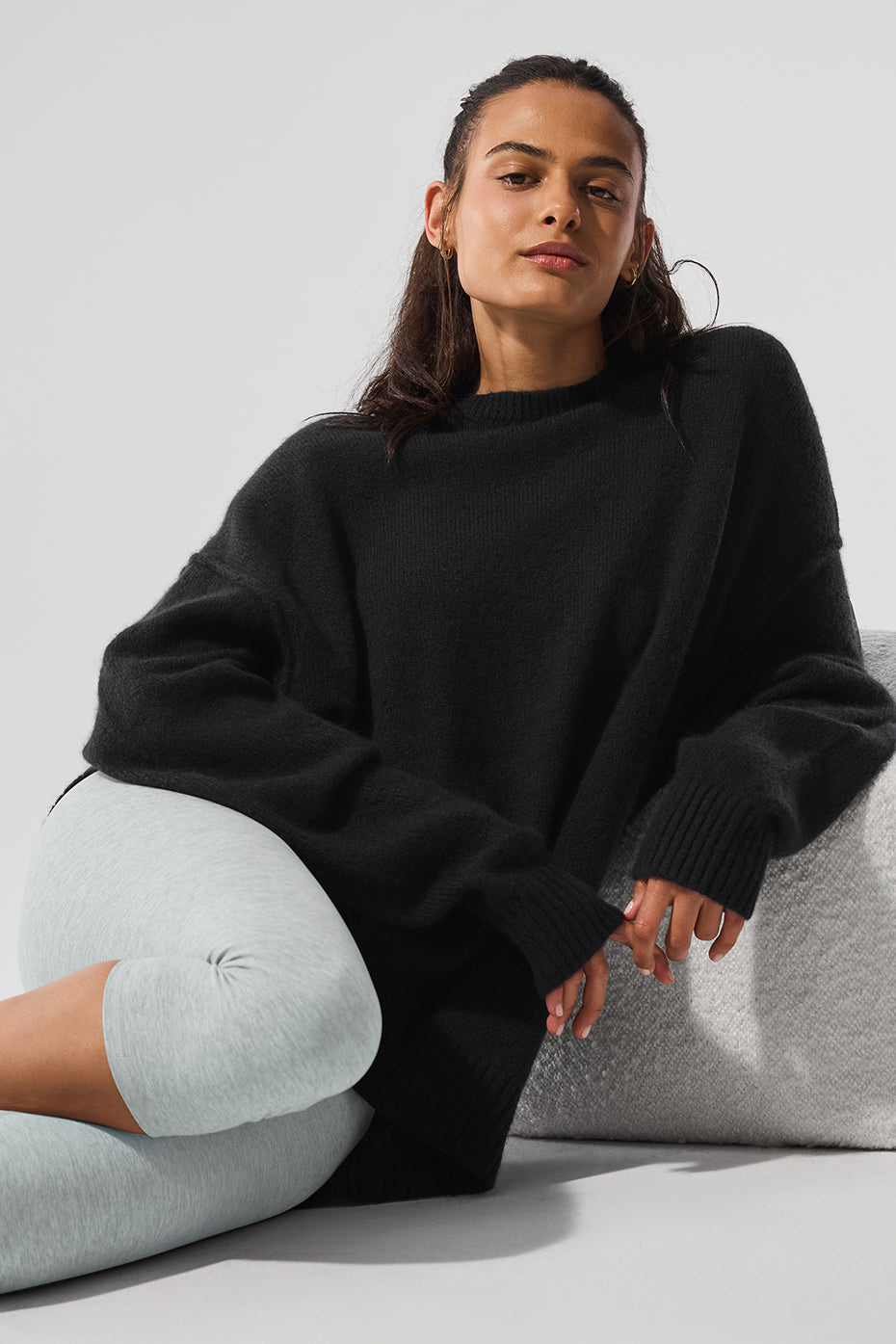 Unisex Wool Cashmere New Class Crewneck Sweater - Black