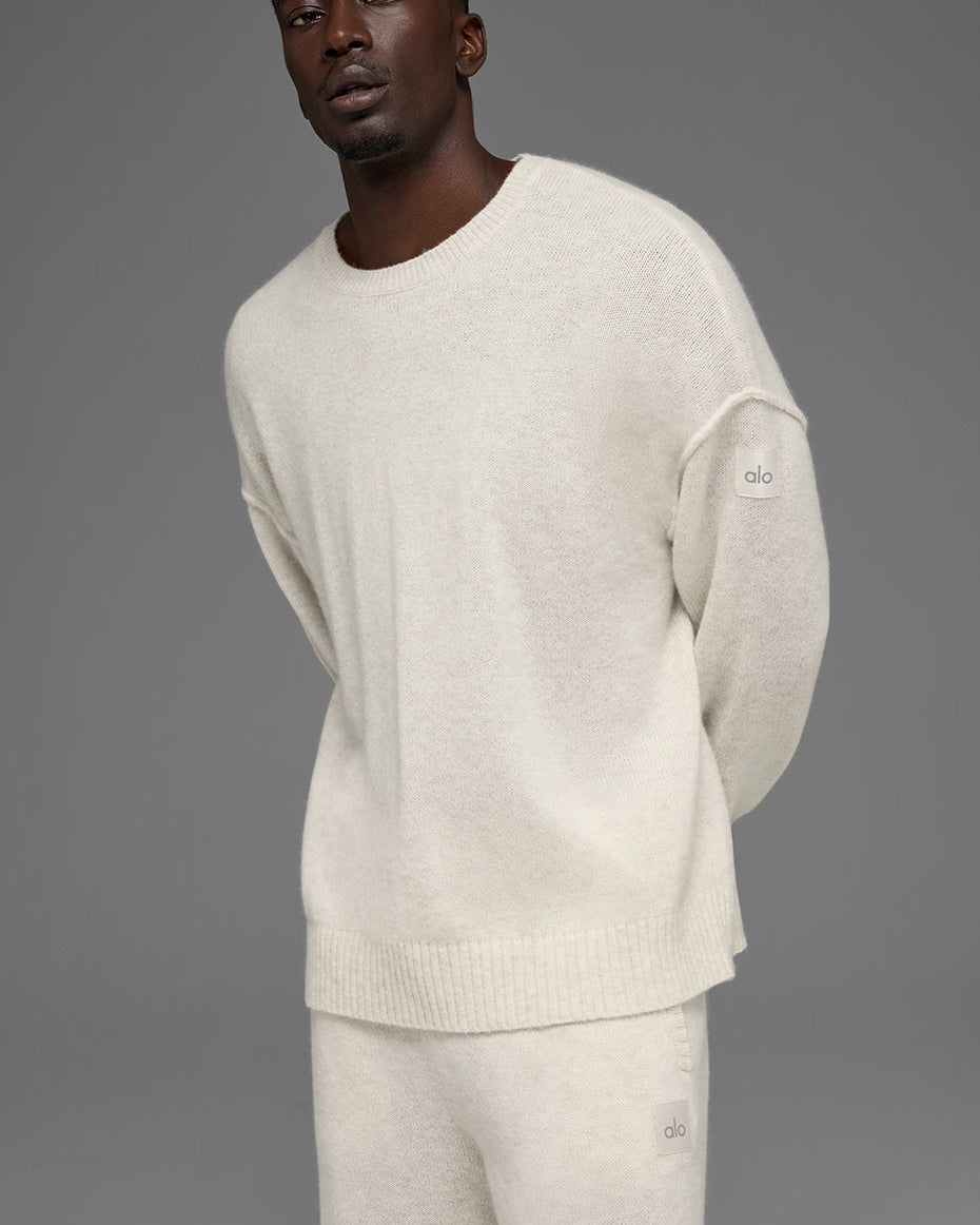 Unisex Wool Cashmere New Class Crewneck Sweater - Bone Heather