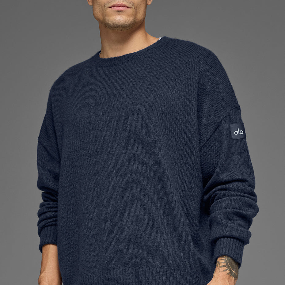 Unisex Wool Cashmere New Class Crewneck Sweater - Navy