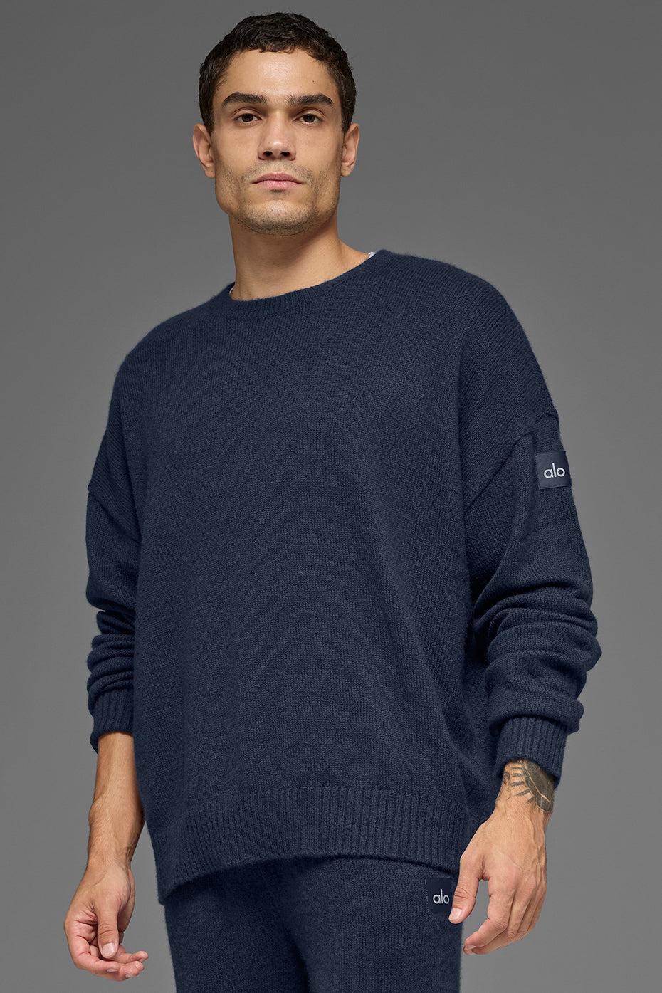 Unisex Wool Cashmere New Class Crewneck Sweater - Navy