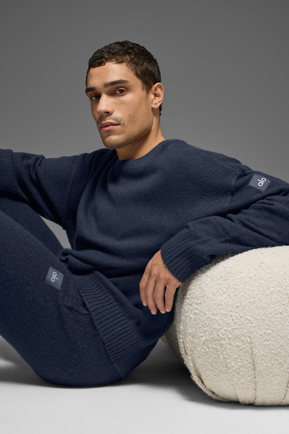 Unisex Wool Cashmere New Class Crewneck Sweater - Navy