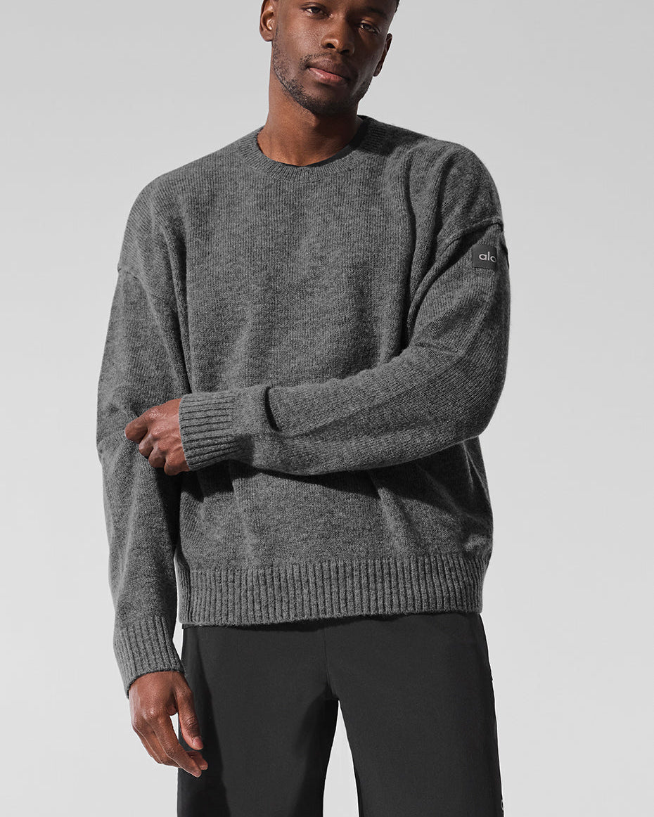 Unisex Wool Cashmere New Class Crewneck Sweater - Platinum Grey