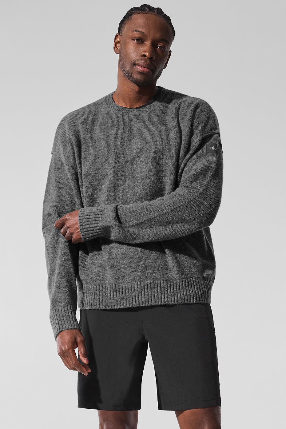 Unisex Wool Cashmere New Class Crewneck Sweater - Platinum Grey