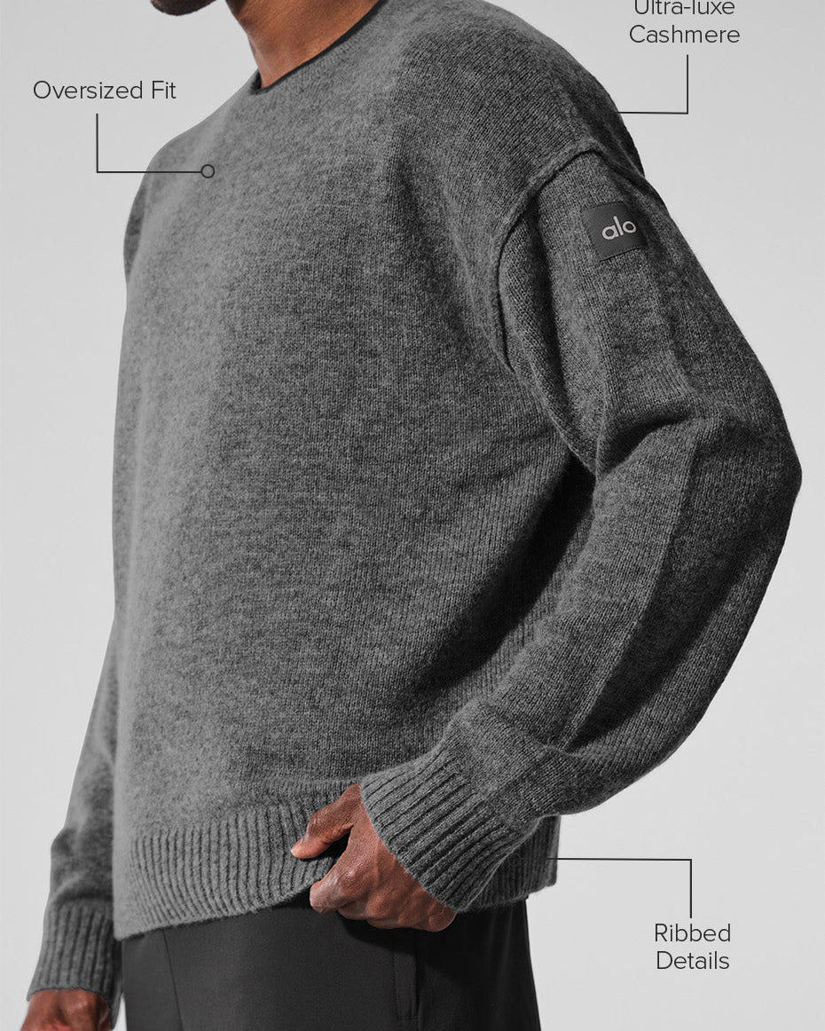 Unisex Wool Cashmere New Class Crewneck Sweater - Platinum Grey