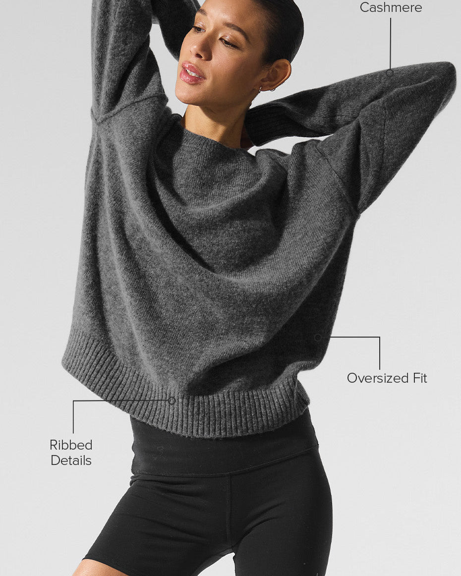 Unisex Wool Cashmere New Class Crewneck Sweater - Platinum Grey