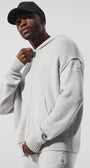 Wool Cashmere New Class Full Zip Hoodie - Pearl Grey Heather