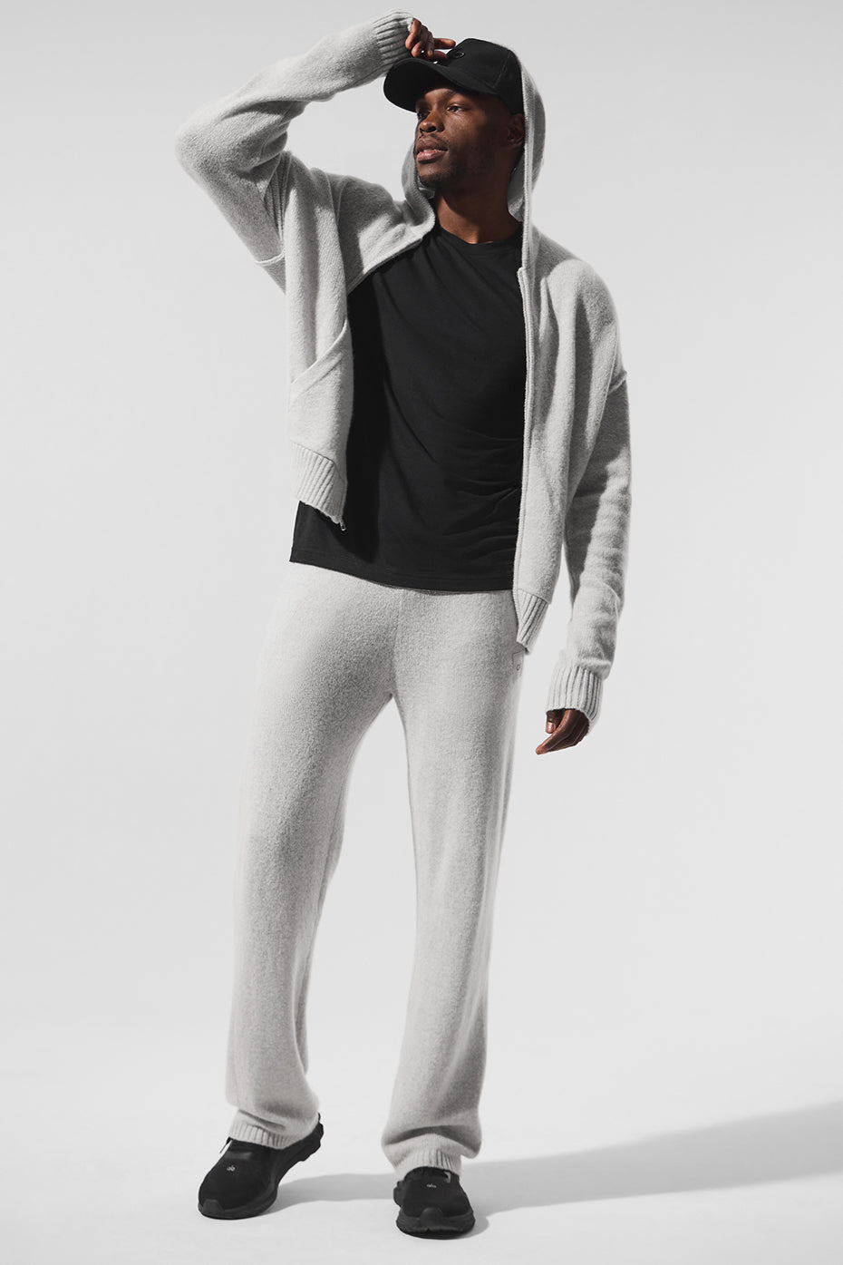 Wool Cashmere New Class Full Zip Hoodie - Pearl Grey Heather