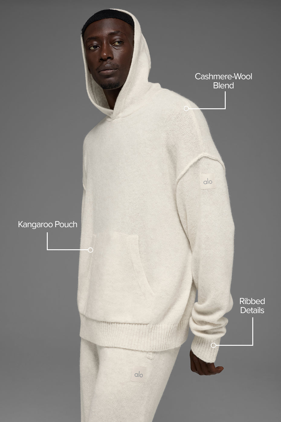 Wool Cashmere New Class Hoodie - Bone Heather