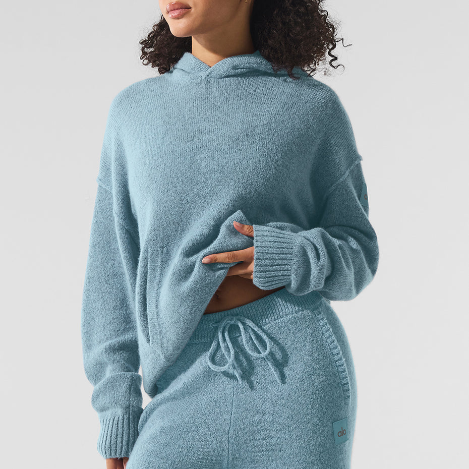 Wool Cashmere New Class Hoodie - Celestial Blue Granite Heather