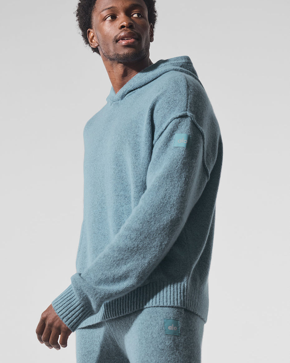 Wool Cashmere New Class Hoodie - Celestial Blue Granite Heather