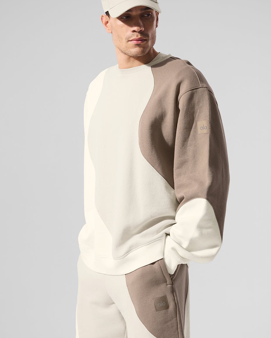 Make Waves Crew Neck Pullover - Ivory/Bone/Gravel