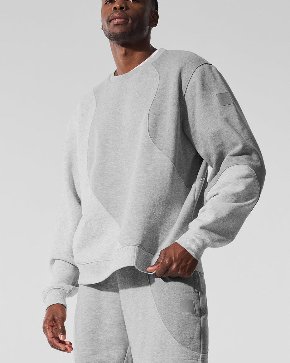 Make Waves Crew Neck Pullover - Athletic Heather Grey Tonal