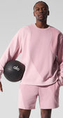 Make Waves Crew Neck Pullover - Sunset Pink Tonal