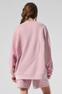 Make Waves Crew Neck Pullover - Sunset Pink Tonal