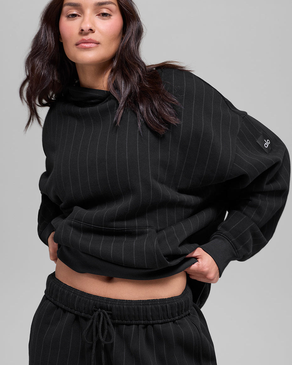 Pinstripe Hoodie - Black Pinstripe