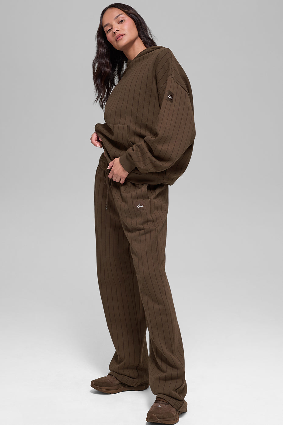 Pinstripe Hoodie - Espresso Pinstripe