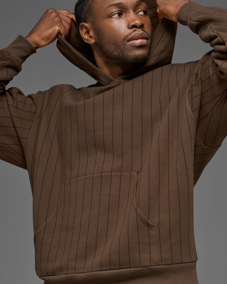 Pinstripe Hoodie - Espresso Pinstripe