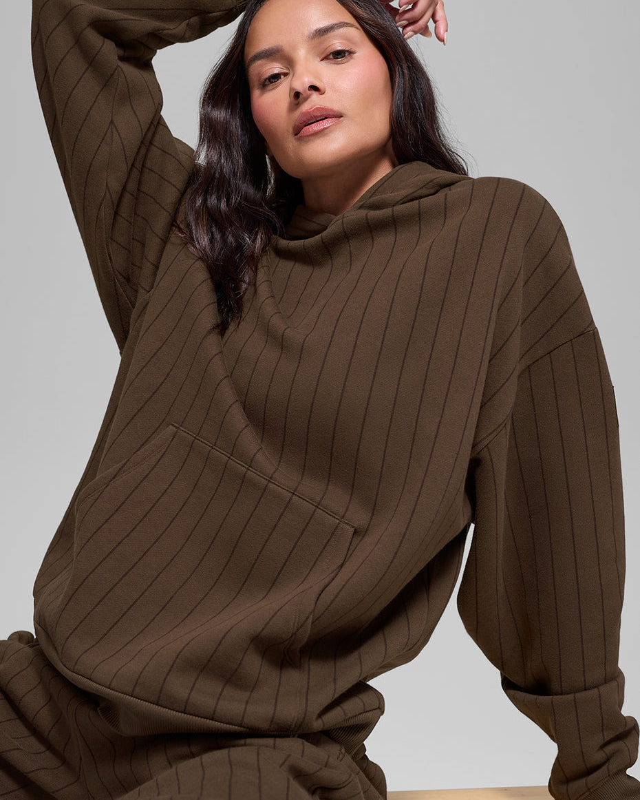 Pinstripe Hoodie - Espresso Pinstripe