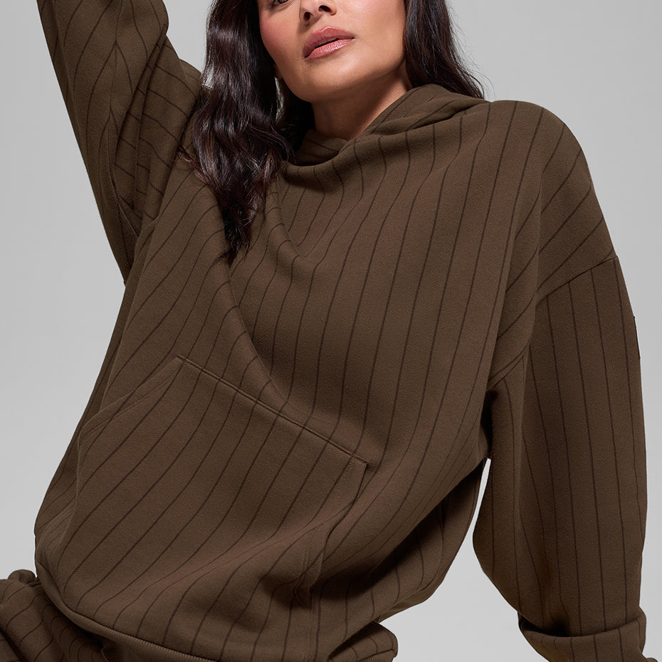 Pinstripe Hoodie - Espresso Pinstripe