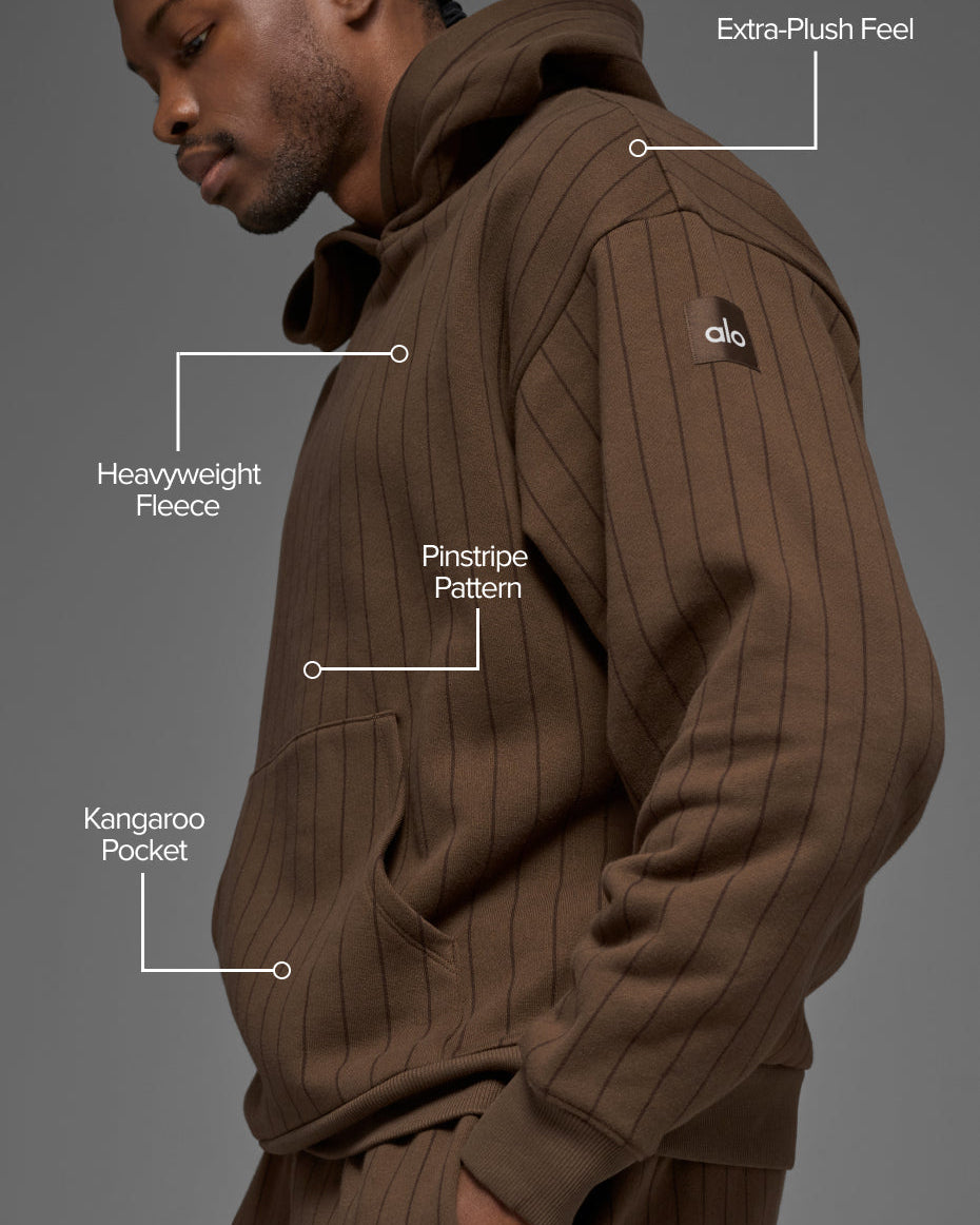 Pinstripe Hoodie - Espresso Pinstripe