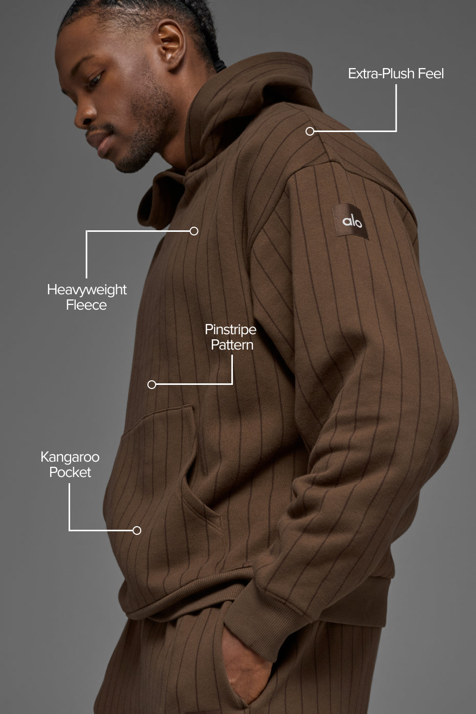 Pinstripe Hoodie - Espresso Pinstripe