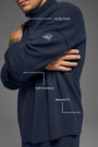 Wool Cashmere New Class 1/4 Zip Pullover - Navy