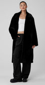 Oversized Faux Fur Trench - Black