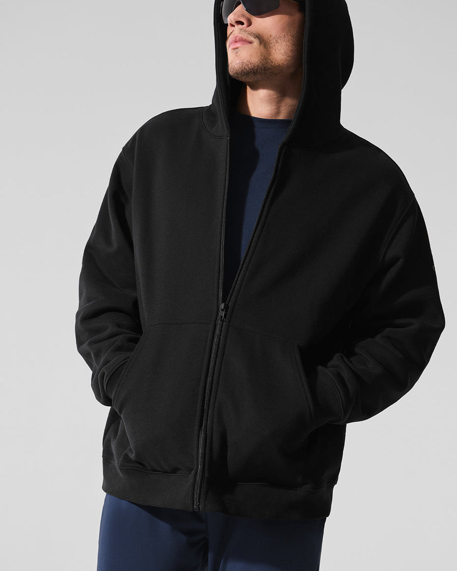Renown Heavy Weight Full Zip Hoodie - Black