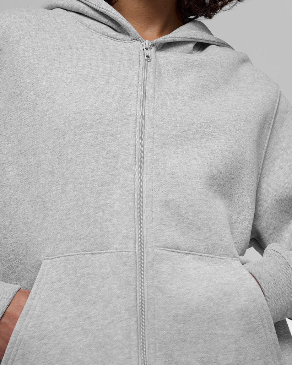Renown Heavy Weight Full Zip Hoodie - Athletic Heather Grey