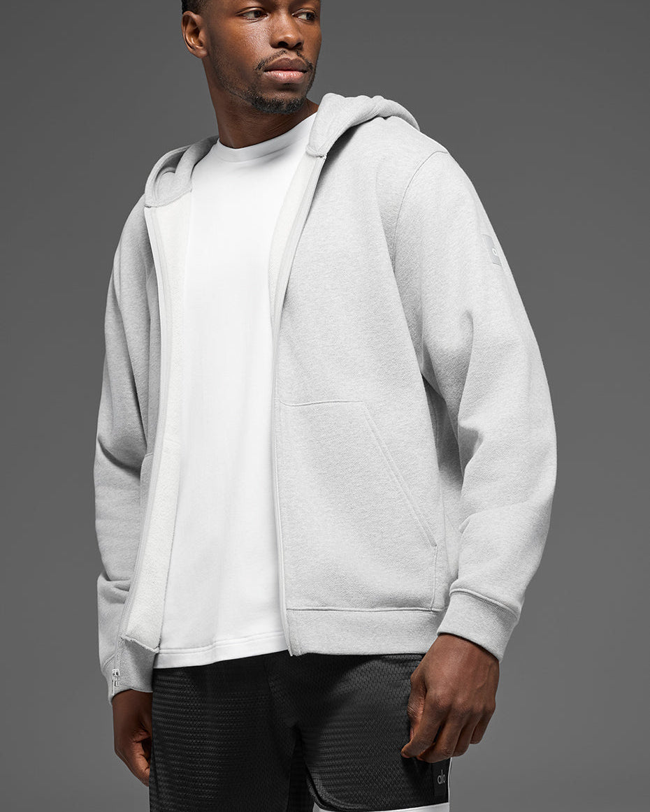 Renown Heavy Weight Full Zip Hoodie - Athletic Heather Grey