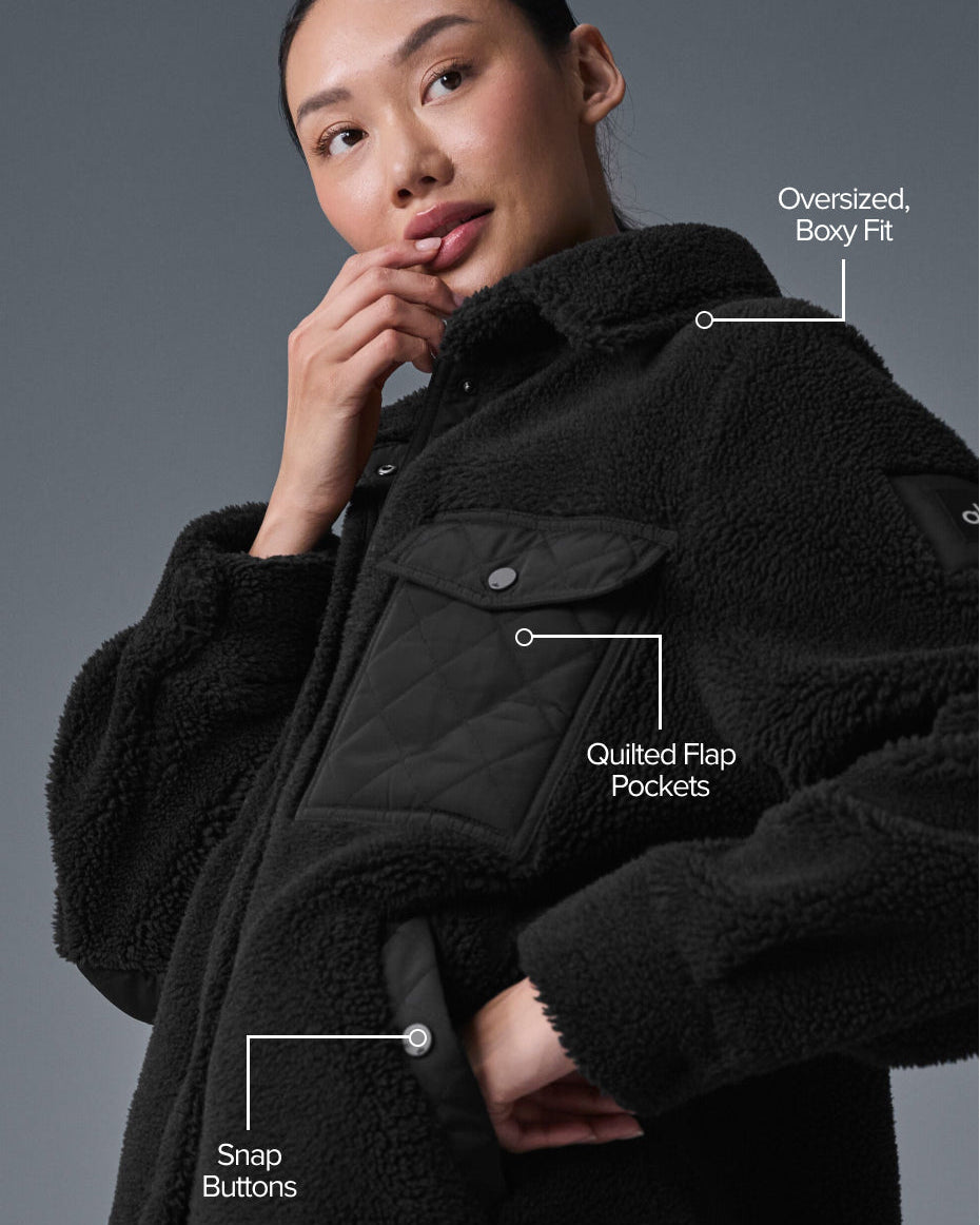 Sherpa Edge Shacket - Black