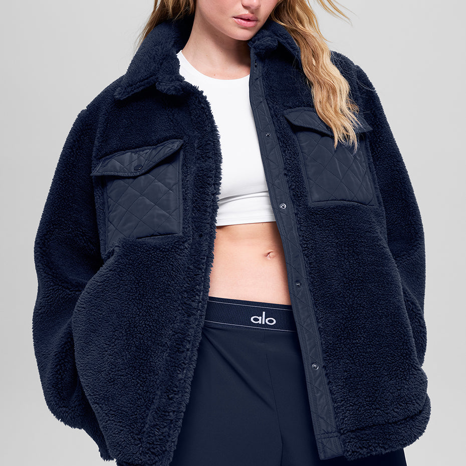 Sherpa Edge Shacket - Navy