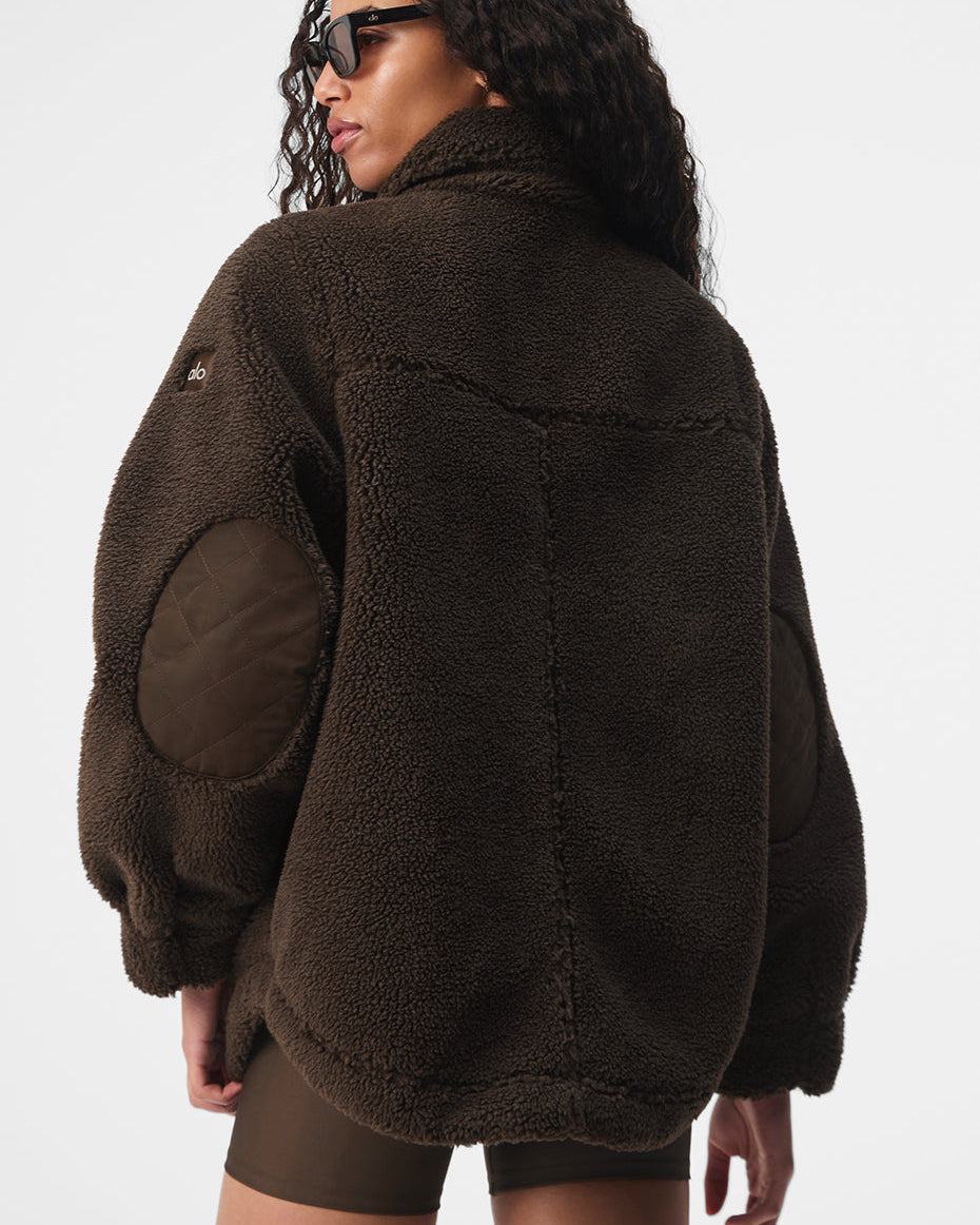 Sherpa Edge Shacket - Espresso