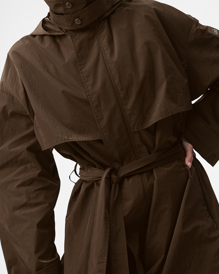 Crinkle On The Move Trench - Espresso