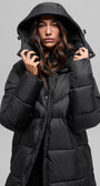 Gold Rush Puffer Trench - Black