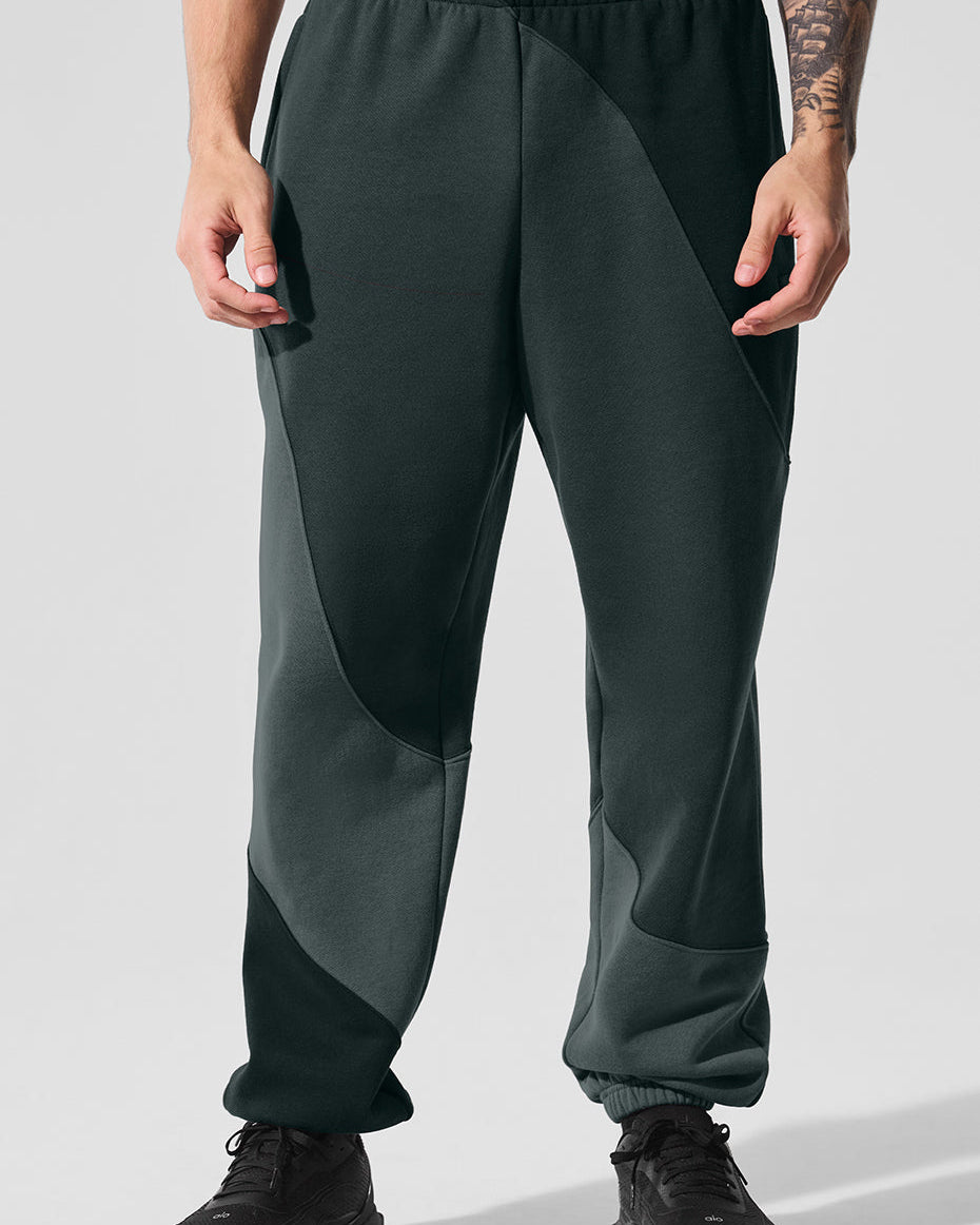 Make Waves Sweatpant - Charcoal Green Tonal
