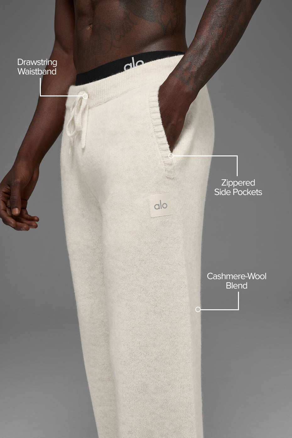 Wool Cashmere New Class Sweatpant - Bone Heather