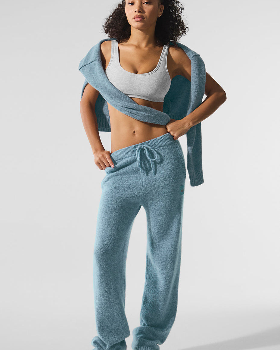 Wool Cashmere New Class Sweatpant - Celestial Blue Granite Heather